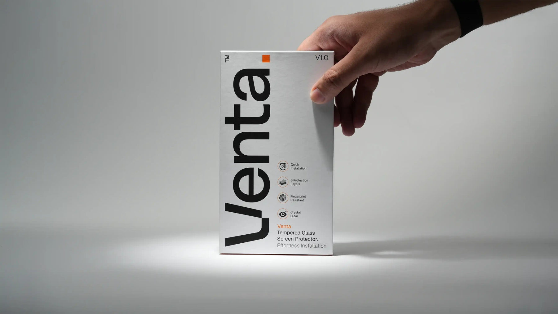 Venta tempered glass screen protector — desktop hero